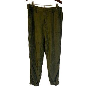 Anthropologie Capri Pants Women's Size S Green Loungewear Joggers Boho Cropped